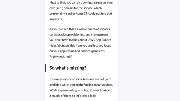 A first impression of AWS App Runner