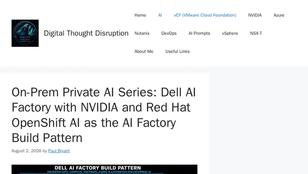 On-Prem Private AI Series: Dell AI Factory with NVIDIA and Red Hat OpenShift AI as the AI Factory Build Pattern