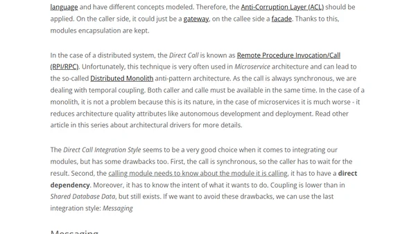 Modular Monolith: Integration Styles