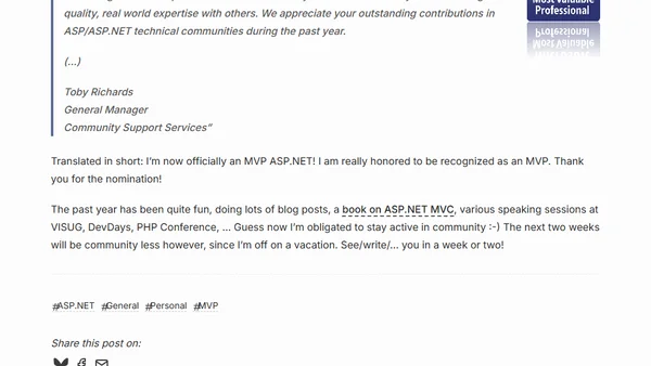 I’m an MVP ASP.NET!