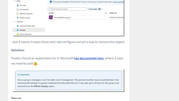 Azure PIM for Groups – PIM configuration object not being deleted after group deletion