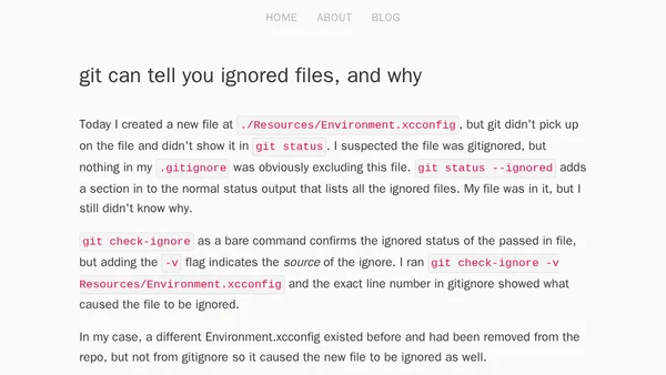 git can tell you ignored files, and why