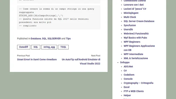 Un paio di Tips su TSQL