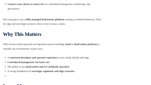 Azure Kubernetes Service (AKS) on Bare Metal
