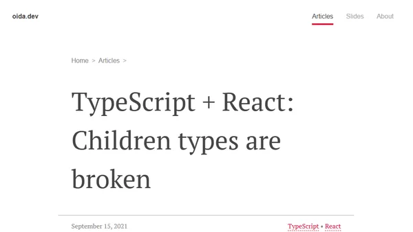 TypeScript + React: Children types are broken