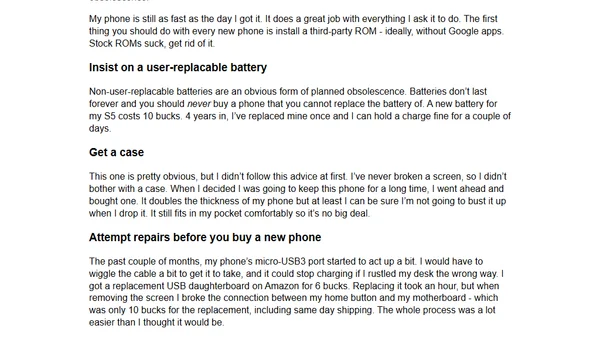 On taking good care of your phone