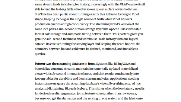 The State of Streaming to Apache Iceberg in July 2026: Every Path, Its Latency, and What to Do When Seconds Are Not Fast Enough