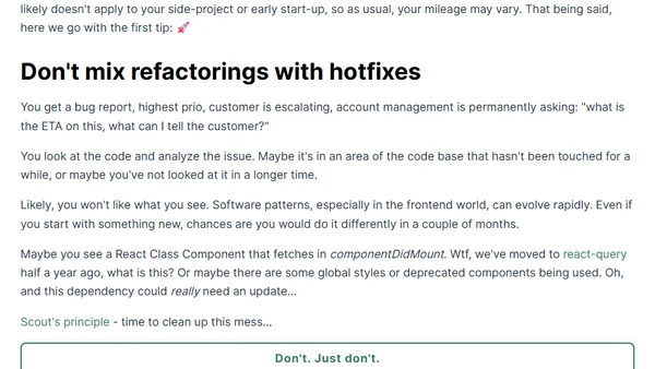 Road to Refactoring