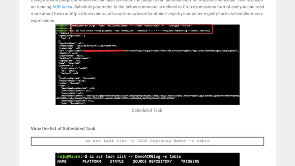 Cleaning Azure Container Registry (ACR) on demand or schedule
