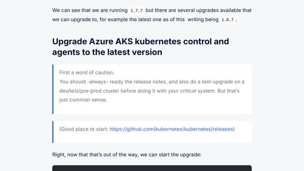 Azure Container Services (AKS) - Upgrading your Kubernetes cluster