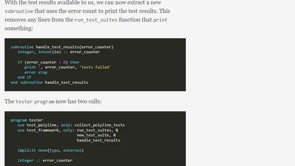 Fortran - Testing - Towards a generic, testable test runner