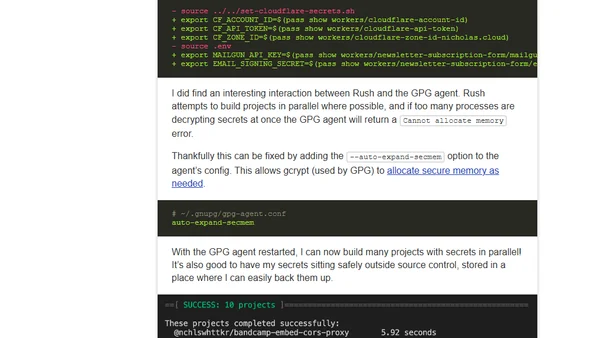 Managing secrets in a Rush monorepo with Pass