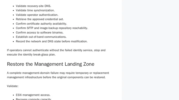 Protecting the Recovery Control Plane: A VCF 9.1 Management-Component Backup and Fleet DR Runbook