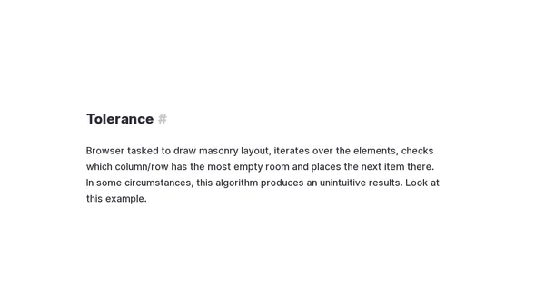 Masonry aka waterfall aka collapse aka pack aka Pinterest-style layout — display grid-lanes cheatsheet for my future self