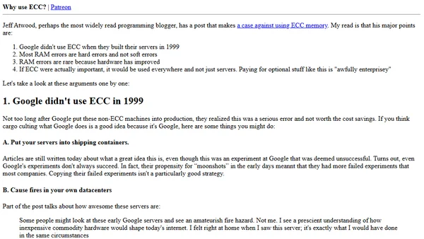 Why use ECC?