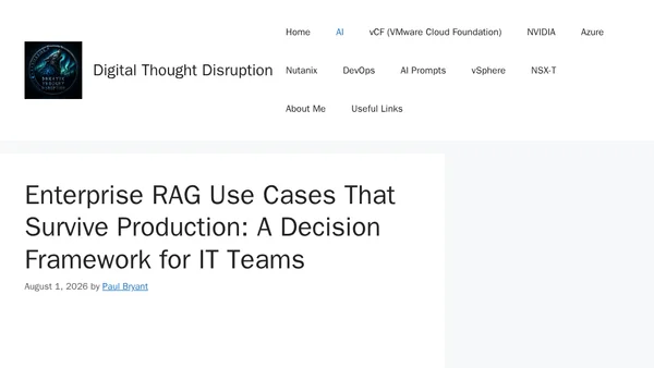 Enterprise RAG Use Cases That Survive Production: A Decision Framework for IT Teams
