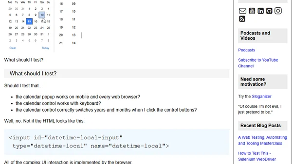 Test Interaction with HTML form fields