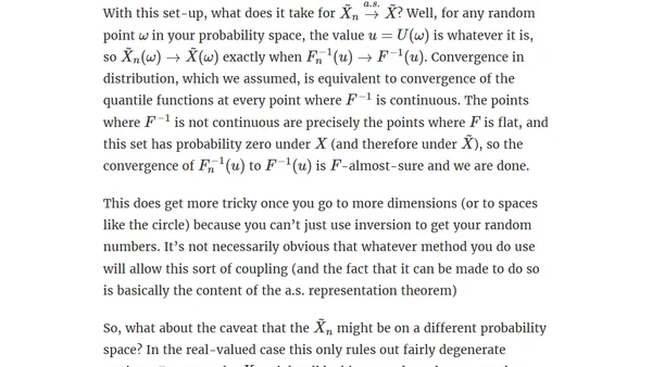 The simple case of almost sure representations