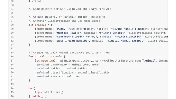 Using Swift to Seed a Core Data Database
