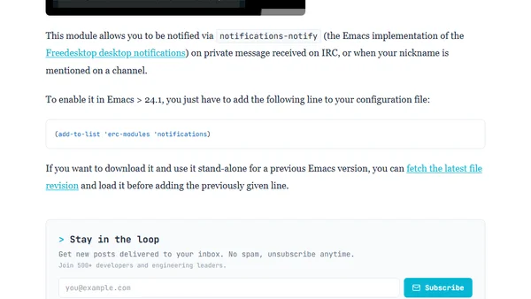 ERC notifications