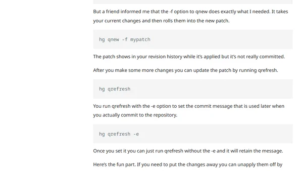 Using Mercurial MQ
