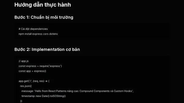 React Patterns nâng cao: Compound Components và Custom Hooks