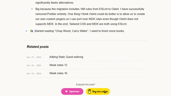 Week notes 14
