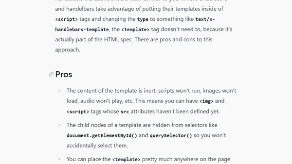 HTML5 Template Tag: Introduction