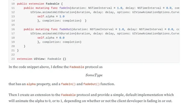 Fade Views In/Out with Fadeable – A Swift Protocol Extension