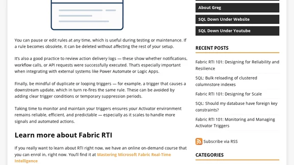 Fabric RTI 101: Monitoring and Managing Activator Triggers