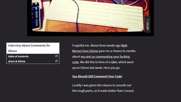 Interview About Comments On DZone