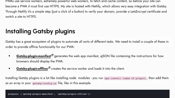 Building a Progressive Web App with Gatsby