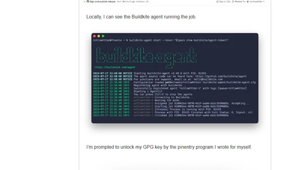 Signing Terraform provider releases with a local Buildkite agent