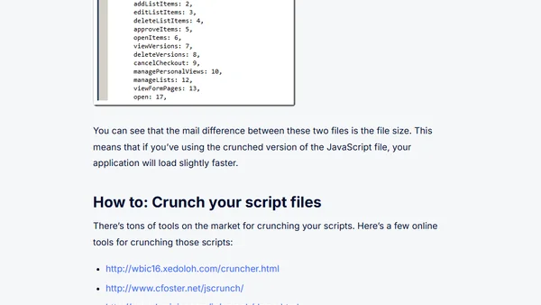 SP 2010: Developing for performance part 7 - Crunching those scripts