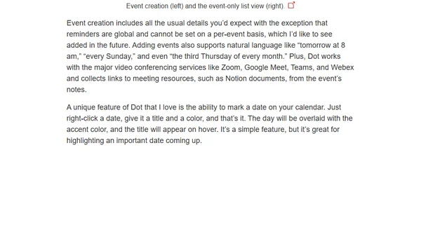 Dot: The Menu Bar Calendar That’s Become My Main Calendar
