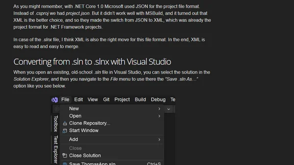 The new Visual Studio Solution File Format: Goodbye .SLN, Welcome .SLNX!
