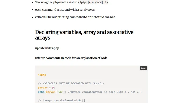 Intro to PHP