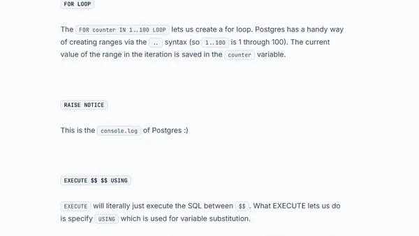 Using Postgres FOR loop to generate data