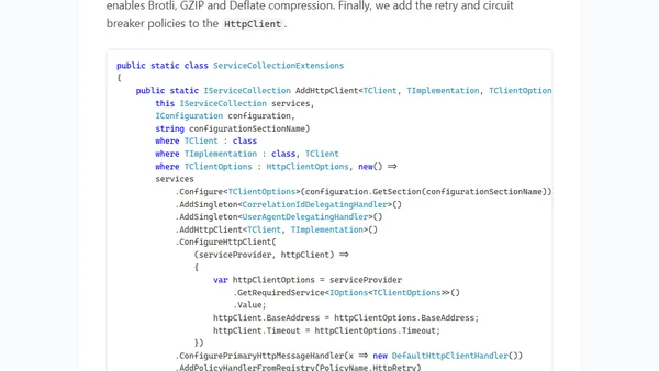 Optimally Configuring ASP.NET Core HttpClientFactory