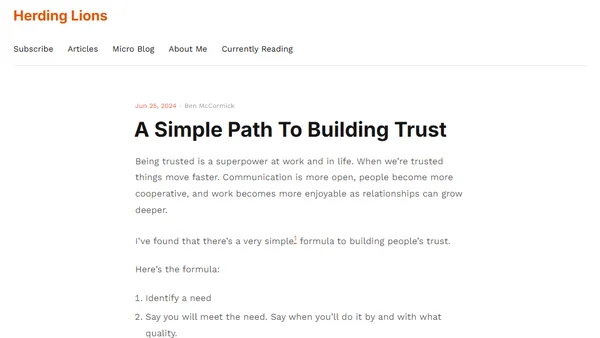 A Simple Path To Building Trust