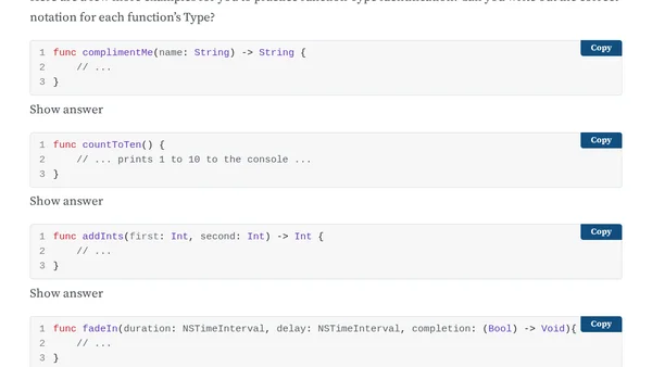 Swift Functions as Types
