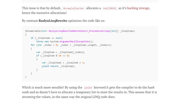 Optimising LINQ