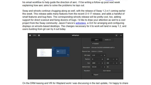 Status update, August 2019