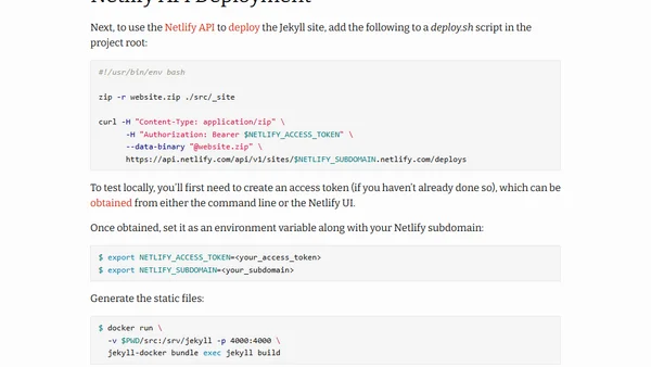 Deploying a Jekyll Site to Netlify with Docker and GitLab CI