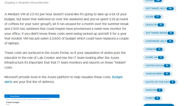 Azure Lab Services Admin Costs