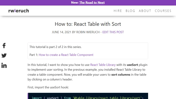 How to: React Table with Sort