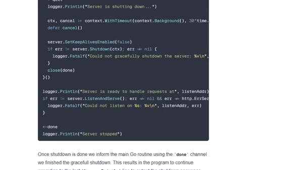 Go webserver with graceful shutdown