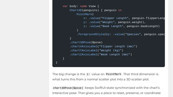Build A 3D Scatter Plot With Swift Charts