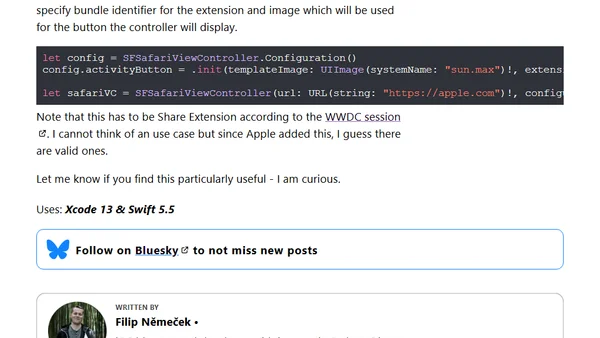 SFSafariViewController improvements in iOS 15