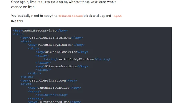 Implementing alternate icons in iOS